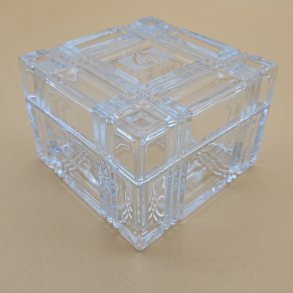 Vintage HP Hewlett Packard Glass Trinket Dish Employee Giveaway Box - Picture 4 of 8